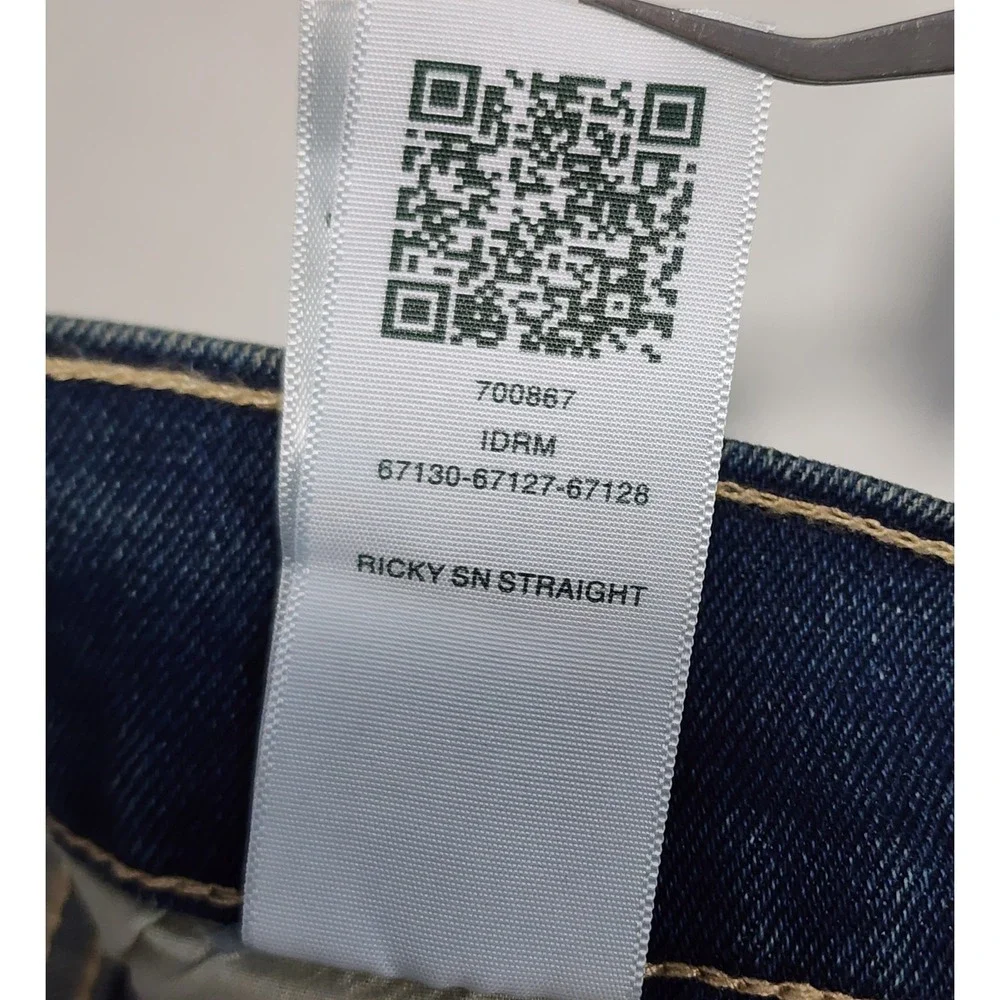 True Religion Ricky Men Y2K Streetwear Relaxed Straight Skater Jeans 34x34 NWT